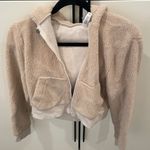 American Apparel  fur teddy crop hoodie jacket L Photo 0