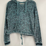 Vintage Havana  Turquoise Leopard Print Pullover Hoodie Size Small Photo 0