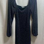 Leith Anthropologie Women S Black Sparkly Ruched Dress Holiday Festive SEXY Photo 0