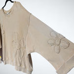 easel  Flower Patch Mineral Washed Terry Knit in Beige Size S Photo 2