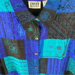 Chico's Chico’s 100% Silk Patchwork Beaded Embroidered Bohemian Jacket Size 2 Large Photo 7