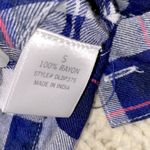 Harper  blue plaid shirt size small Photo 5
