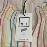 THML  RAINBOW STRIPED FLUTTER SLEEVE MINI DRESS SMALL NEW WITH TAGS Photo 3