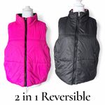 Reversible Pink and Black Puffer Vest Sz Large Photo 1