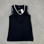 Grace Liola Ruffle Bib Tank Top Shirt Black White Small Photo 9