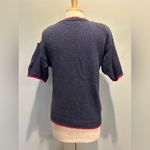 Ashley Vintage hand knit sailboat nautical sweater cardigan size Medium Red Photo 7