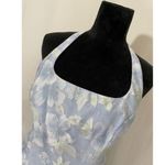 Alfred Angelo Blue & White Floral Crepe Halter Gown SZ 8 Photo 2