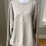 Vintage Basix USA Neutral Tan Oversized St Thomas Beach Fisherman Sweatshirt XL Photo 0