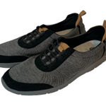 Clarks CLOUD STEPPER CUSHION SOFT 11 GRAY, BLACK/CAMEL LEATHER ACCENTS SNEAKER Photo 0