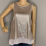 Jennifer Lopez Rose Gold Sequin Drop-Tail Hem Tank Size Large Photo 2