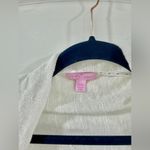 Lilly Pulitzer White Linen Open Front Cardigan S/M Drape Hem Lightweight Wrap Photo 5