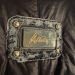 High Society Vintage 90s Glam Lace Ski Puffer Jacket Womens Italian Made Black Size M Photo 6