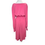 Eloquii Pink Smocked Waist Midi Length Dress 18 Long Sleeve Barbiecore Colorful Photo 2
