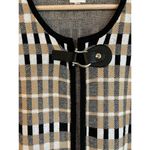 Anne Klein Plaid Women Wrap Sweater Coat Buckle Closure Size M Excellent Cond. Photo 5
