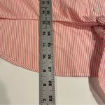 Chico's  No Iron Button Up Shirt Top Front Tie Pinstriped White Coral Sz 2 Lg Photo 7