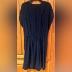 Madewell  Navy Blue V-Neck Wrap-Front Mini Dress‎ in Brushstroke Diamond Sz Large Photo 7