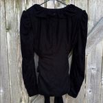ZARA EUC Velvet Ruffle Neckline Belted Front Closure Top / Jacket Black Small Photo 7