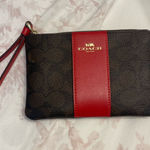 Coach  Wristlet Brown and red Leather Photo 0