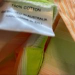 Posse Shorts 100% Cotton Striped Coral Orange Lime Green White NWT Small Photo 3