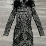 Mini Cutout Black Rhinestone Dress Photo 0