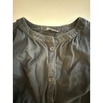 Banana Republic  Womens Small Black Peplum Top linen Cotton Button Front‎ Photo 7