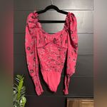 Free People  Lunch Date One Piece Long Sleeve Bodysuit Ruched Women’s Sz S EUC Photo 3
