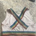 Women's Sports Bra with Rainbow Band Red Size M Photo 3