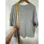 ZARA  Trafaluc Shirt Small Gray Chest Pocket Sweatshirt Raw Hem Oversized Photo 8