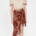 ZARA Cream Off The Shoulder textured puff sleeve crop top Photo 2