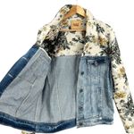 Paige Denim Jacket Floral Contrast Womens Medium Jean Jacket Photo 1