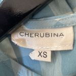 CHERUBINA Gingham Print Midi Dress xs Blue Photo 3