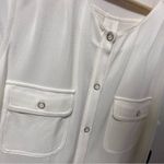 Classiques Entier  Shirt Women Size XL White Sleeveless Button Pocket *tiny Flaw Photo 3