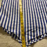 Emery Rose Striped Blue and White Asymmetrical Short Sleeve Top Large Photo 6