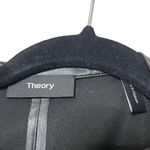 Theory  Black Paper Faux Leather Button Front Triangle Shift Dress Size P Petite Photo 10