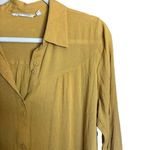 Soft Surroundings Tunic Top Womens Medium Yellow Button Gauze Flutter Hem Blouse Photo 2