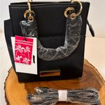 Trina Turk Black Mini Bag with Double Handles Crossbody Strap front slip pocket Photo 2