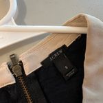 J.Crew Navy Blue 100% Cotton Silk Trim Collar Short Sleeve Top Size Small Photo 4