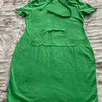 Miss Look Missky Green Hoodie Kangaroo Pocket Cotton Sweatshirt Dress, size L Photo 13