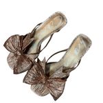 Circus NY by Sam Edelman Natalina Metallic Bow Kitten Heel Slide Sandals Size 10 Gold Photo 6