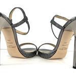 Jimmy Choo Claudette Lamé Glitter Platform 120mm Sandals Anthracite Size EU 39.5 Photo 8