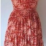 Lucky Brand Braided strap floral Print sleeveless dress rust red boho size large Photo 1