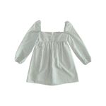 Gianni Bini  Gingham Mini Babydoll Dress Size 4 Green White Puff Sleeve Smocked Photo 2