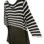 J.Jill  Wearever Dress Womens L Black Blue Stripe Jersey Knit Travel Casual Chic Photo 1