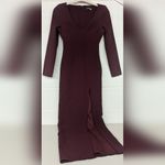 Likely Rtr  Rhubarb Red Leandra Gown sz2 V-Neck High slit Solid Red Fitted Sexy Photo 3