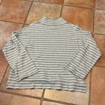 Madewell mock neck, wide sleeve, striped Henley pull over Photo 2