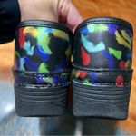 Dansko LT Pro Black Multicolor Feather Comfort Slip On Clog Shoes Sz 38 Photo 4