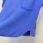 easel  Gauze Cap Sleeve Oversized Pocket Tee Blue/Purple Size Small Photo 3