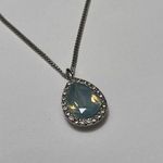 Givenchy Crystal Tear Drop  / Silver Tone Metal Necklace Photo 3