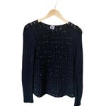 POI BY KRIZIA VINTAGE Black Sweater Sequins Jumper Italy Alpaca 90s 80s 44 Med Photo 1