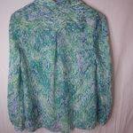 Dana Buchman  S Aqua Turquoise Snake Print Top Photo 6